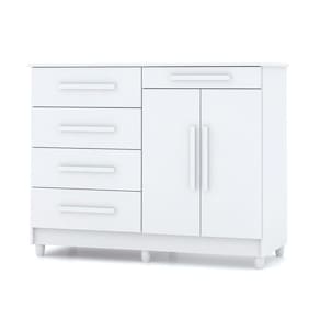 Cômoda Sapateira Para Quarto 05 Gavetas E 02 Portas Livia Branco - Pallazio