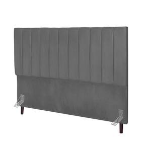 Cabeceira Estofada Cama Casal Queen Size 160 Cm Catarina Linho E Frame Cor:cinza