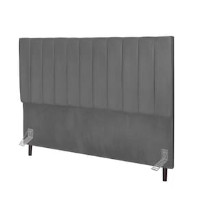 Cabeceira Cama Casal Box Queen Size 160 Cm Catarina Corino E Frame Cor:cinza