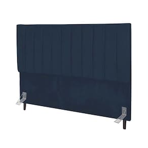 Cabeceira Estofada Cama Casal Queen Size 160 Cm Carolina Suede E Frame Cor:azul Marinho