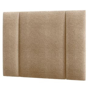 Cabeceira Estofada Cama Box Solteiro Com Led Moderna 90 Cm Cor:buclé Bege