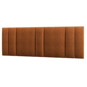 Cabeceira Estofada Cama Casal King Size Com Led Moderna 200 Cm Cor:buclé Terracota