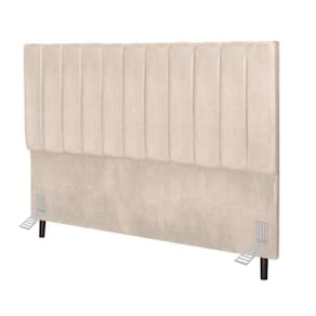 Cabeceira Cama Casal Box Queen Size 160 Cm Catarina Corino E Frame Cor:bege