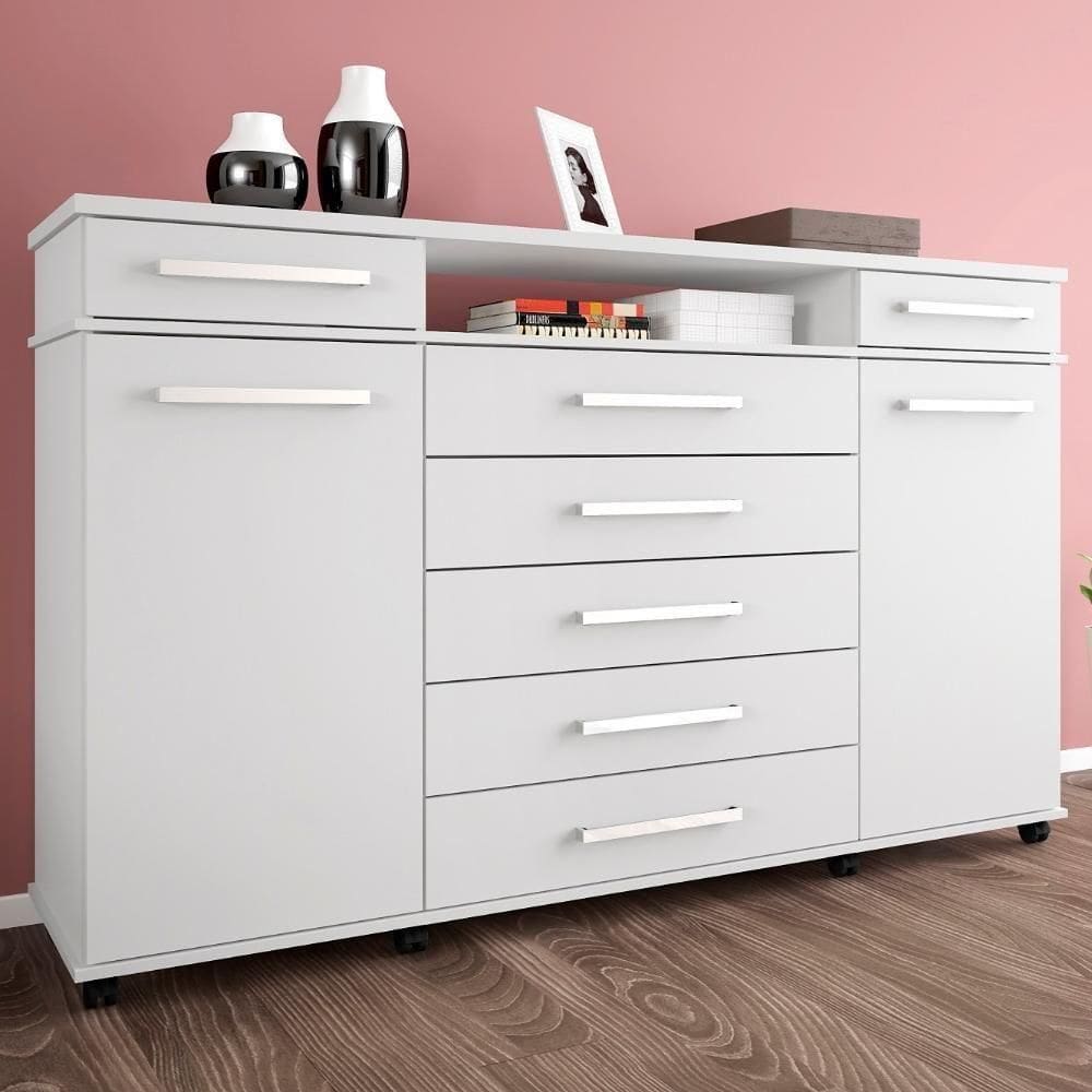 Cômoda 7 Gavetas 2 Portas London Branco Demóbile Branco