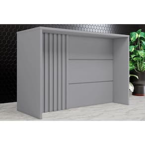 Bancada Ilha Cozinha Gourmet Americana Cinza - Henn