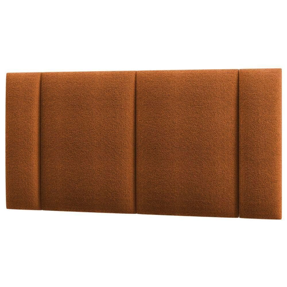 Cabeceira Estofada Cama Box Casal Com Led Moderna 140 Cm Cor:buclé Terracota