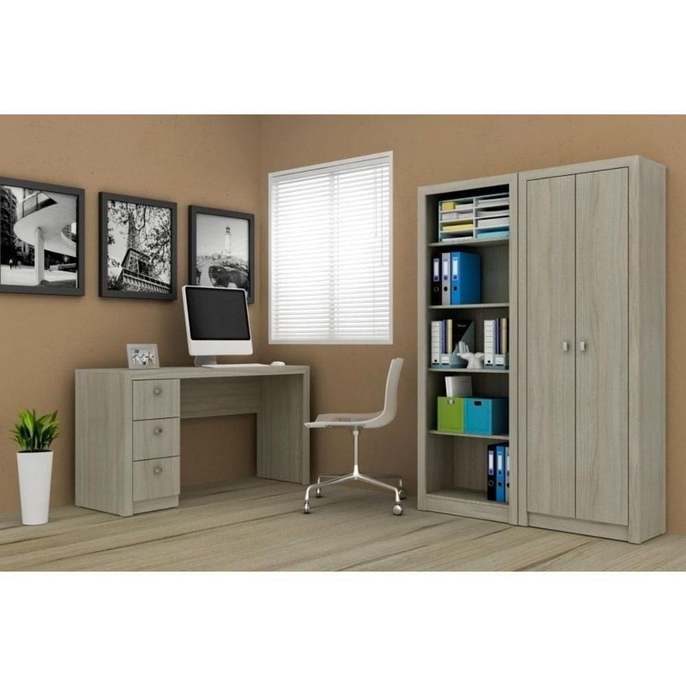 Armário De Escritório Me4105 C/ 2 Portas Preto - Tecno Mobili