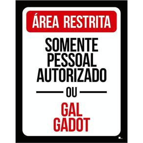Placa Decorativa - Área Restrita Gal Gadot 36X46