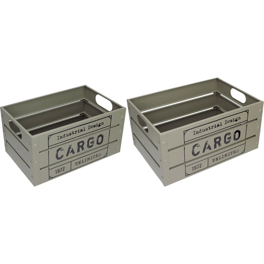 Jogo 2 Caixas Decorativa Organizadora Home&Co Metal Cinza