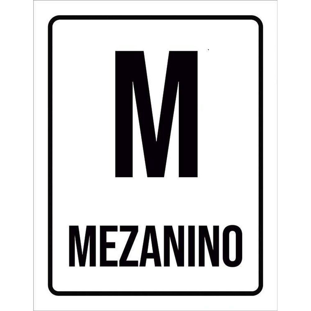 Placa Sinalização Ambiente Mezanino 36X46