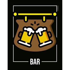 Kit 3 Placas Desenho Bar