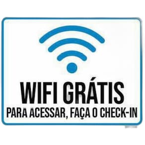 Kit 10 Placas Sinalização Wifi Acessar Faça Check-In