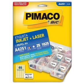 Etiqueta Inkjet/Laser A4251 Com 25 Folhas Pimaco