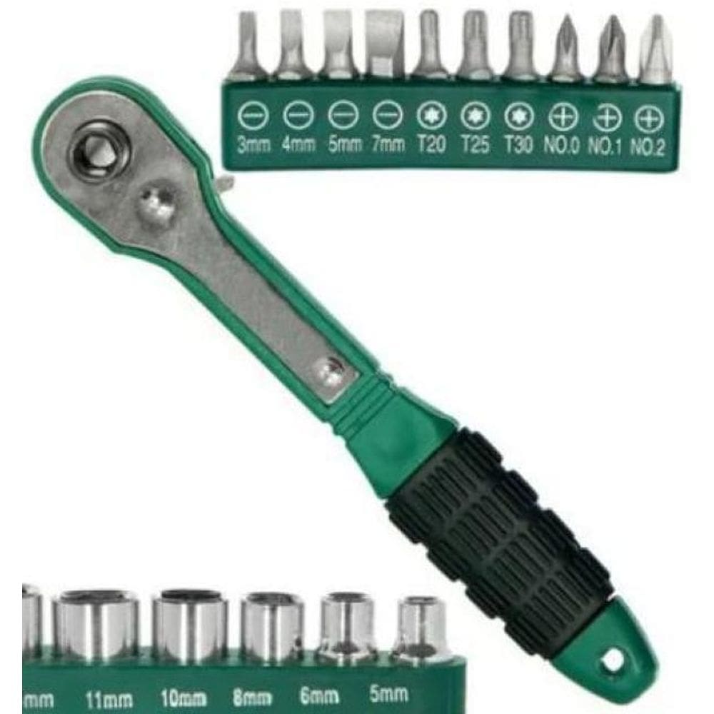 Chave Catraca Reversível Kit 17 Peças F-206 Saint Plus