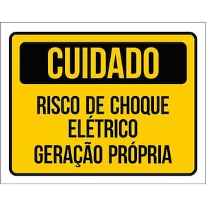 Placa Cuidado Risco De Choque Elétrico Geração Própria 36X46