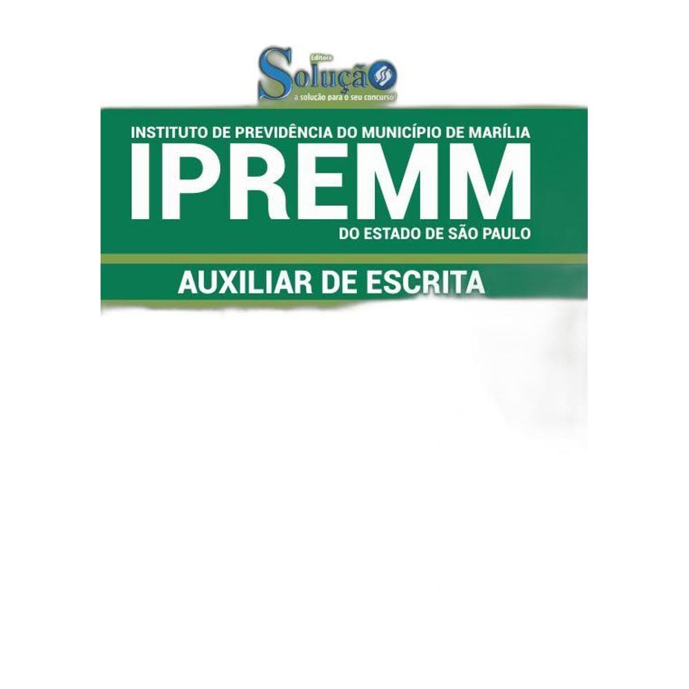 Apostila IPREMM 2019 Auxiliar de Escrita