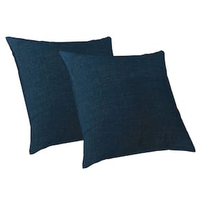 2 Capas Almofada Luxo 50X50 Suede Premium Com Ziper Azul