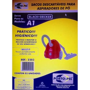 Saco Aspirador Para Modelo A1 Black + Decker Porto-Pel 3Un