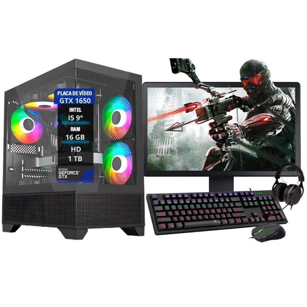 Pc Gamer Completo I5 9º Gtx 1650 Mem.16Gb Hd 1Tb Ssd 480Gb