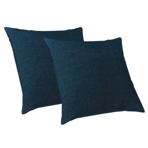 2 Capas Almofada Luxo 50X50 Suede Premium Com Ziper Azul