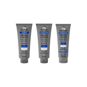 Kit Prancha E Escova 3 Em 1 Maxihair Shamp+Cond+Defrizante