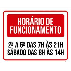 Kit 3 Placas Horário Funcionamento Dias Da Semana
