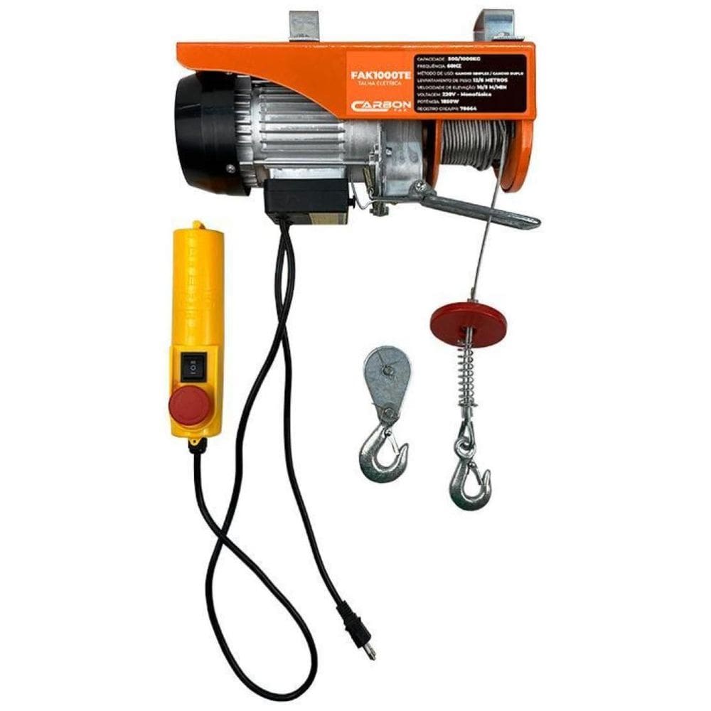 Guincho Elétrico 500 A 1000Kg 220V Fak1000Te Carbon Fak