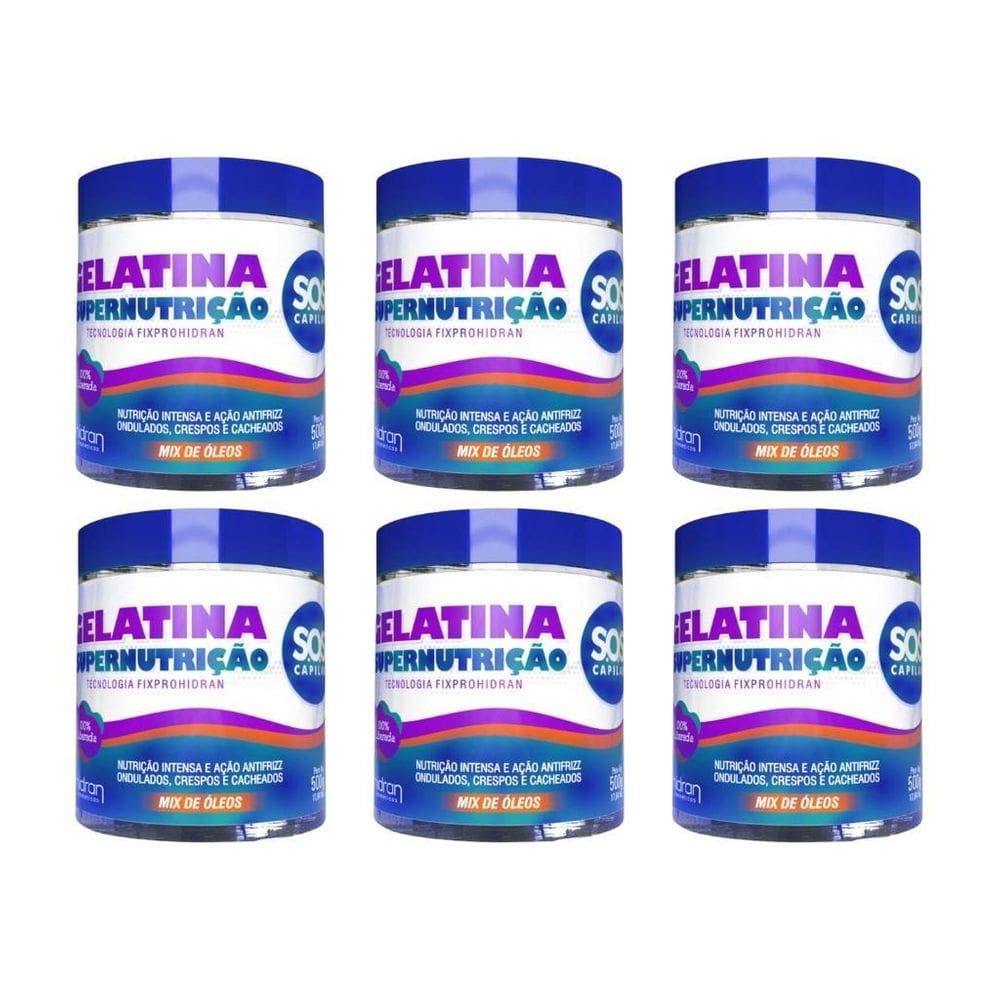 Gelatina Hidran 500G Sos Super Nutriçao - Kit Com 6Un