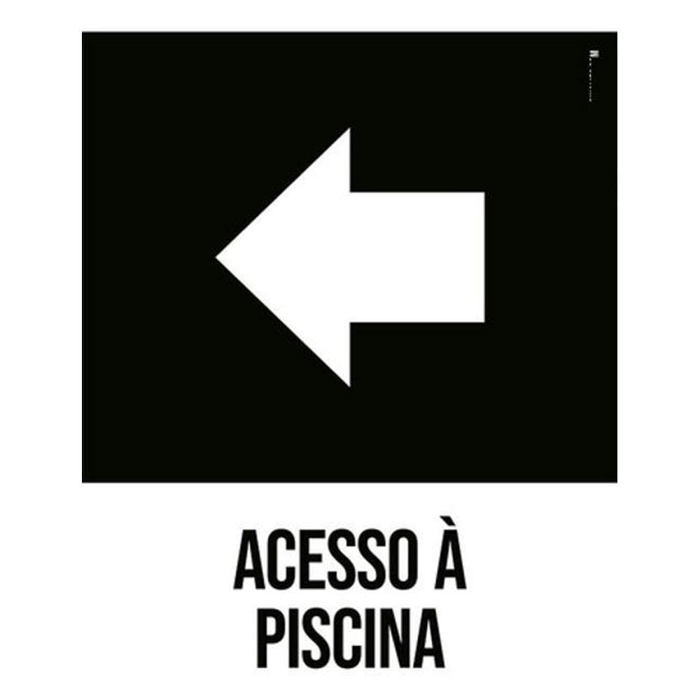 Kit 3 Placas Desenho - Acesso Piscina Seta Esquerda