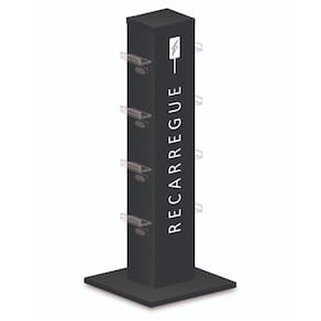 Totem 8 Tomadas Para Carregar Celulares Preto