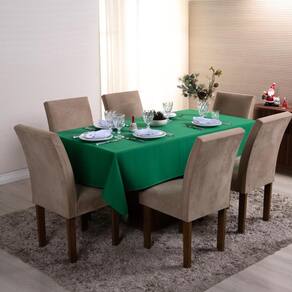 Toalha De Mesa Basic 2,50M 8 Lugares Oxford Natal Verde