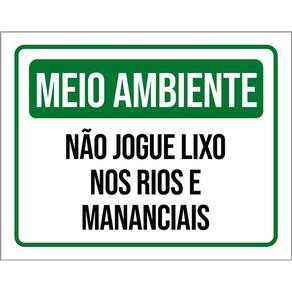 Kit 3 Placas Meio Ambiente Não Jogue Lixo Rios Mananciais