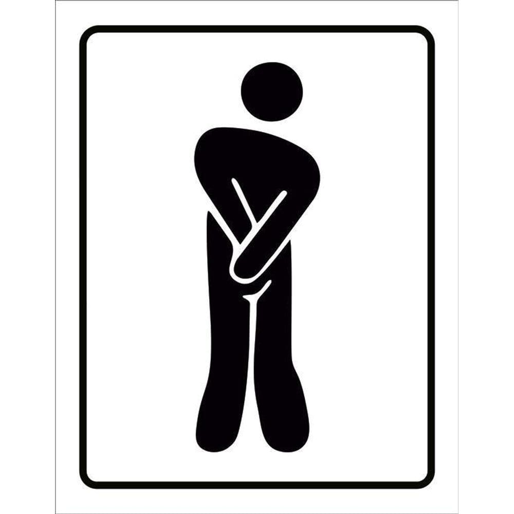 Placa De Banheiro Masculino Apertado 36X46