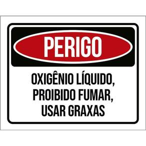 Kit 3 Placas Perigo Oxigênio Líquido Proibido Fumar