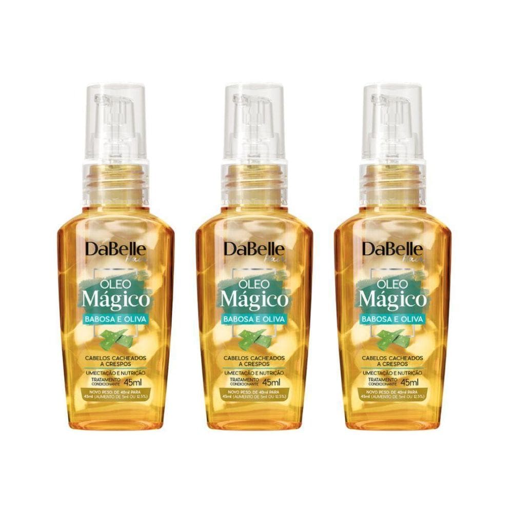 Oleo Capilar Dabelle 45Ml Magico Babosa/Oliva - Kit Com 3Un