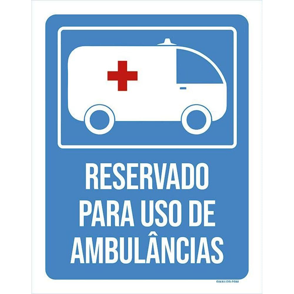 Kit 3 Placas Reservado Para Uso De Ambulâncias