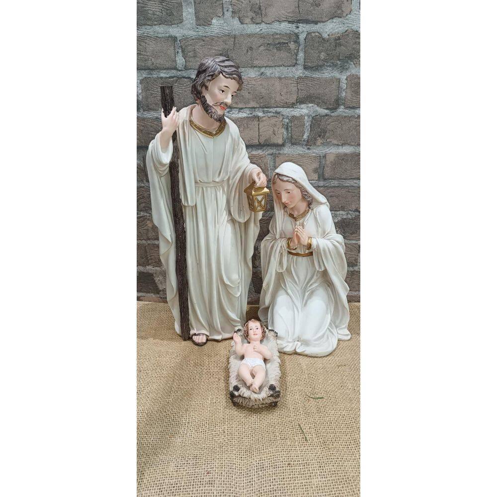 Presépio Sagrada Familia Marfim De Resina 45Cm 3Peças