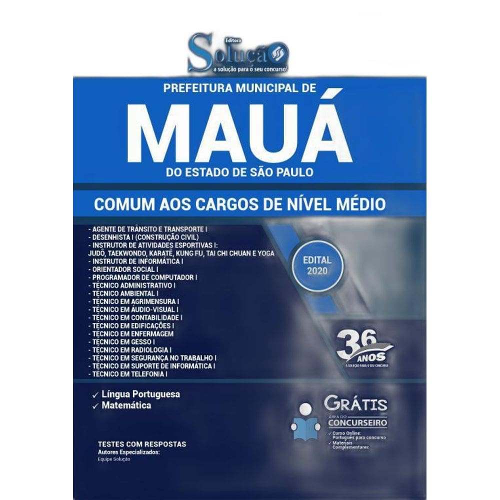 Apostila Mauá SP - Comum aos Cargos de Nível Médio