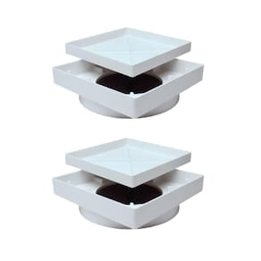 Kit 2 Peças Ralo Oculto Seca Piso Inteligente Anti Baratas E Insetos 10x10 Cm Cor Branco