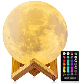 Lâmpada lunar GDPETS Moon Night Light 12 cm com suporte e controle remoto