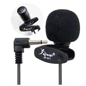 Kit Microfone De Lapela Knup + Adaptador Para Celulares