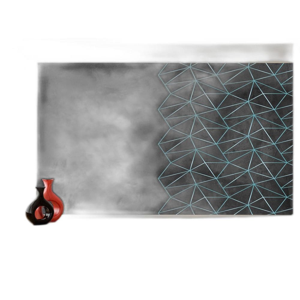 Papel De Parede Concreto Linhas Azul Turquesa 3,5M Kkt320