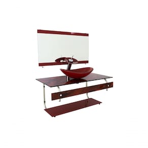 Gabinete De Vidro Para Banheiro 90cm It Inox Com Cuba Oval Mármore Avermelhado