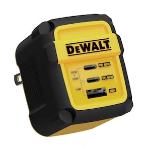 Carregador USB C DEWALT 65W GaN Carregador PPS de 3 portas Fast Compact