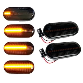 Kit Seta Pisca Sequencial Lampada Lateral Carro Led Amarelo