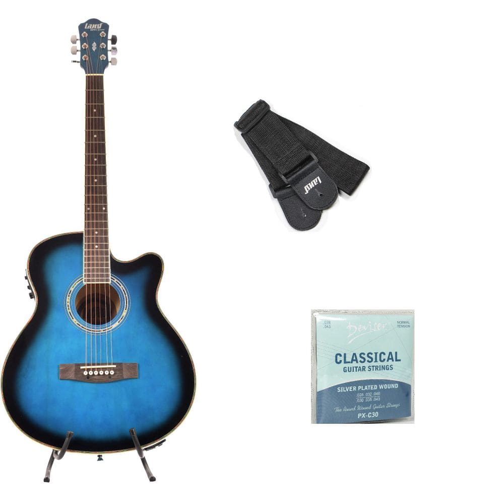Kit Violão Azul Nylon+Correia+Encordoamento