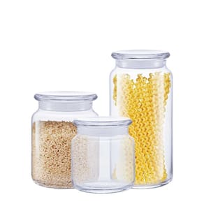 Kit de Potes de Vidro Herméticos com tampa 3 Peças - Ruvolo