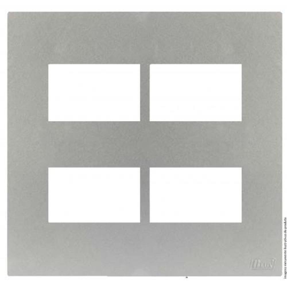 Placa Para 4 Modulos Separados Com Suporte 4X4 Brs12465-6Pr.