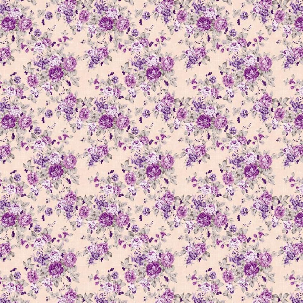 Papel De Parede Floral Flores Lilas E Amarelo Adesivo Sala