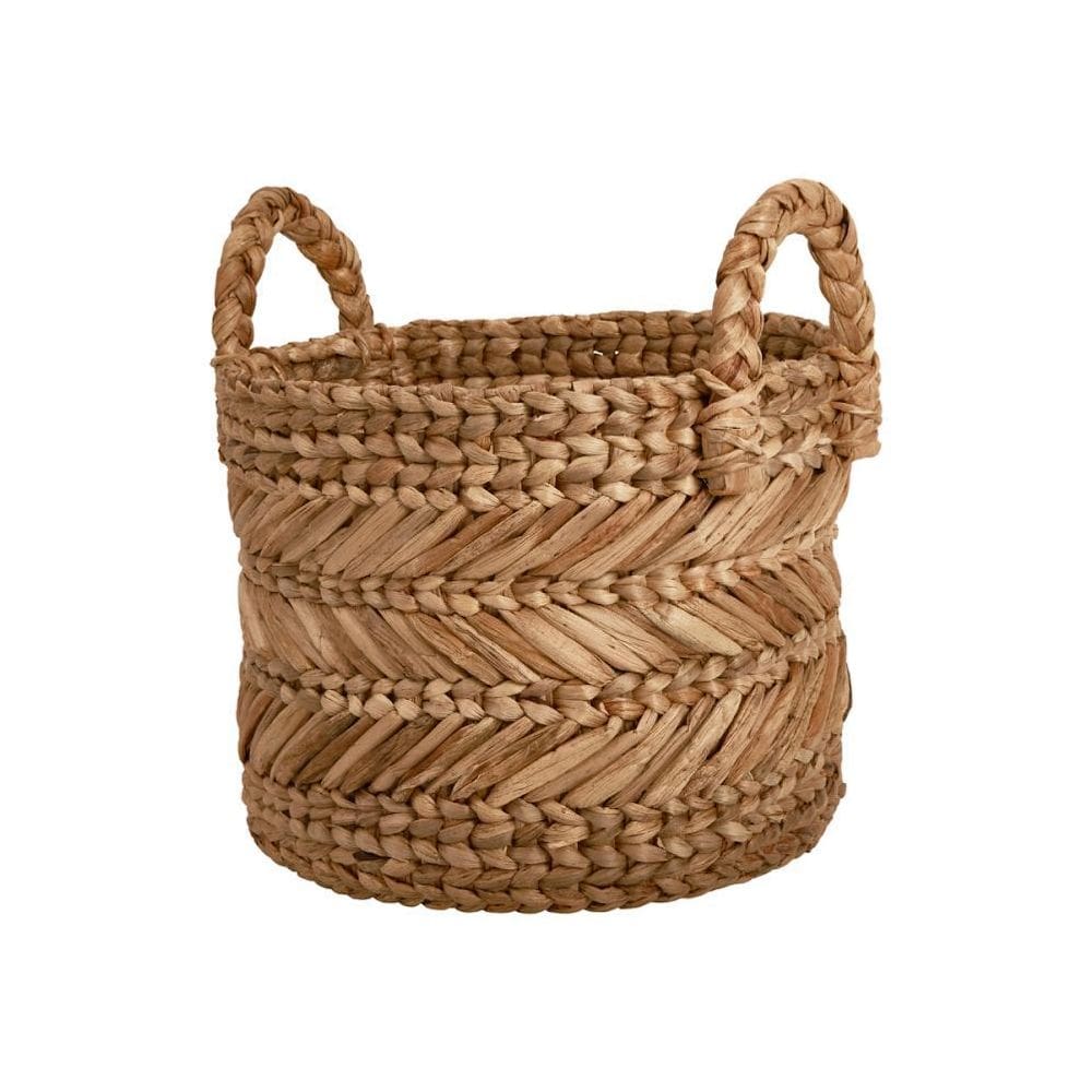 Cesto Decorativo Cachepot Em Fibra Natural Trançado Com Alça